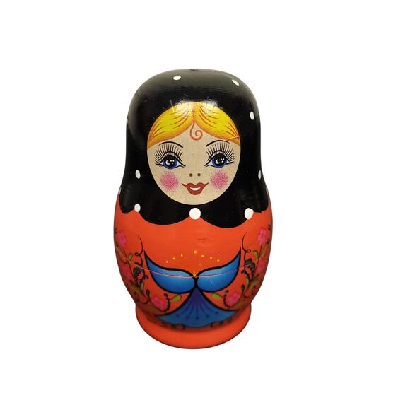 Wooden Russian Nesting Dolls Set of 5 Hand Painted Matryoshka Dolls - Picture 8 of 16